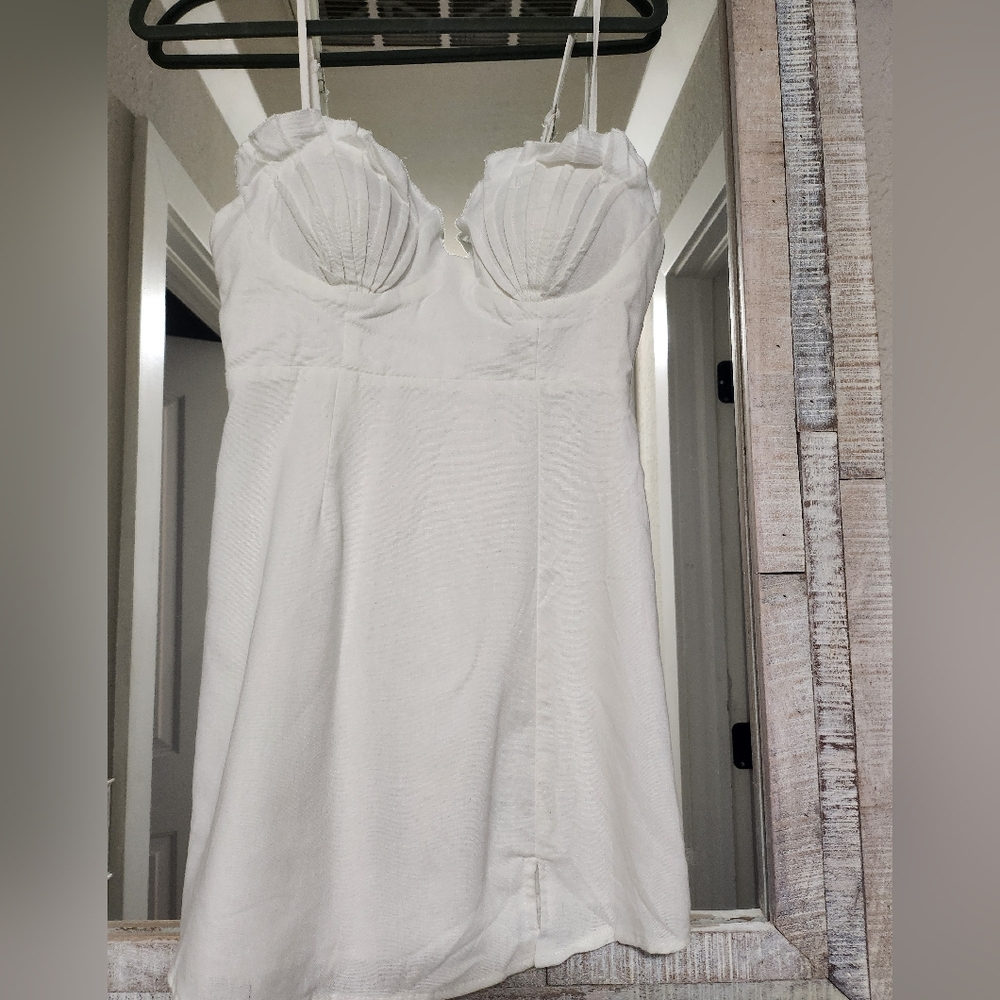 Selfie Leslie Avila Pintuck Pleat Bust Cami Strap Dress White - Picture 8 of 11